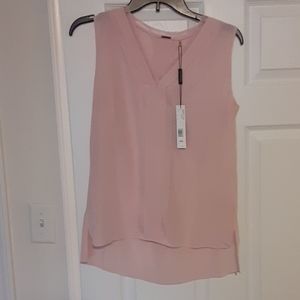 Pink sleeveless blouse